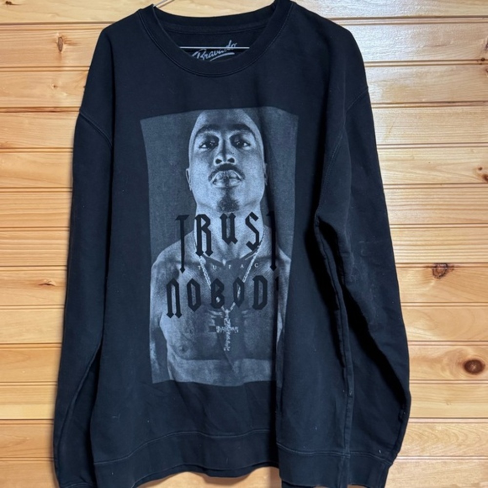 Tupac Trust Nobody Black Crewneck Sweatshirt XL
